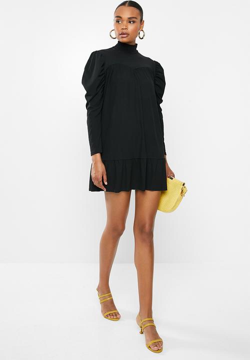 Missguided - High neck smock dress - black