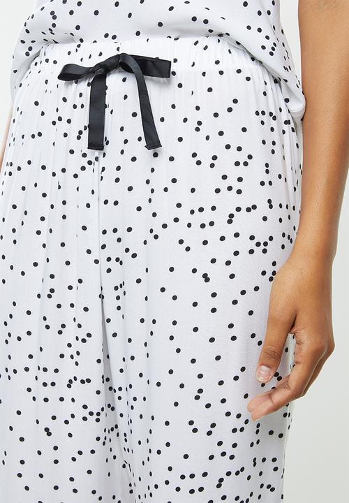 Superbalist - Sleep cami & pants set - white & black 