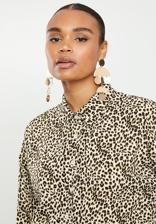 Missguided - Utility shirt dress leopard - brown 