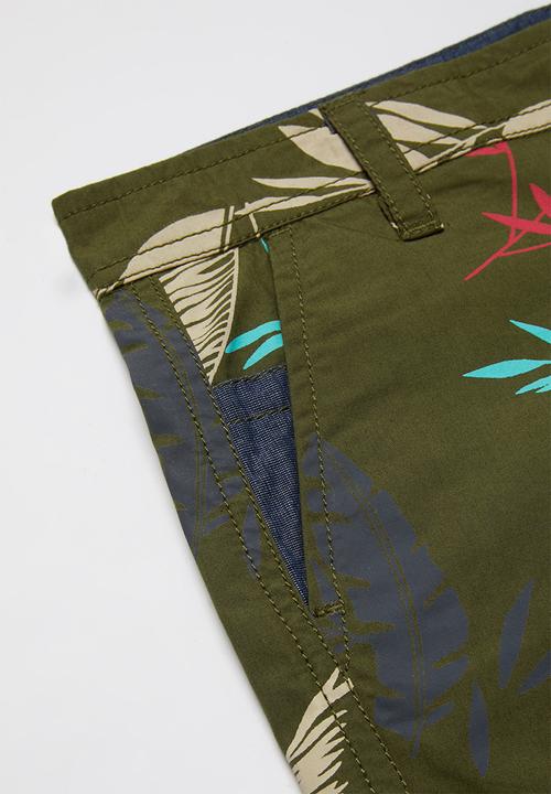 POLO - Boys Clyde printed short - olive
