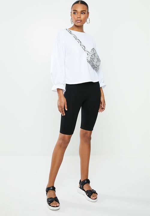 Missguided - Balloon sleeve frill cuff sweatshirt - white