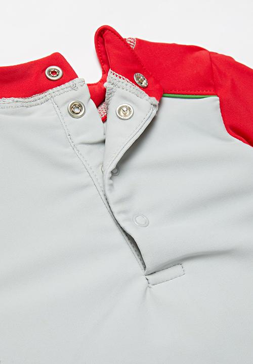 Pop Candy - Baby boys printed swimsuit - red & grey 