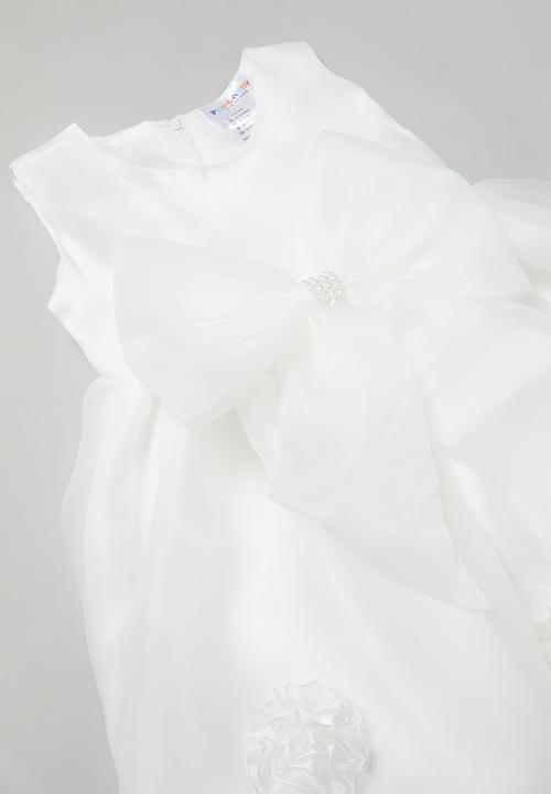 Pop Candy - Girls bow dress - white