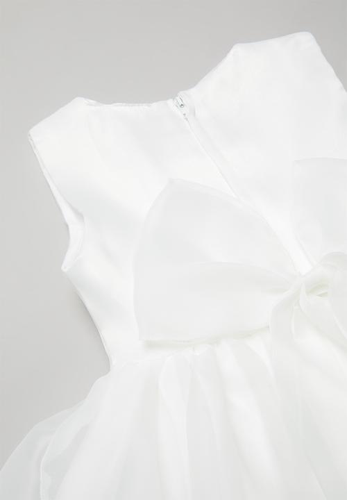 Pop Candy - Girls bow dress - white