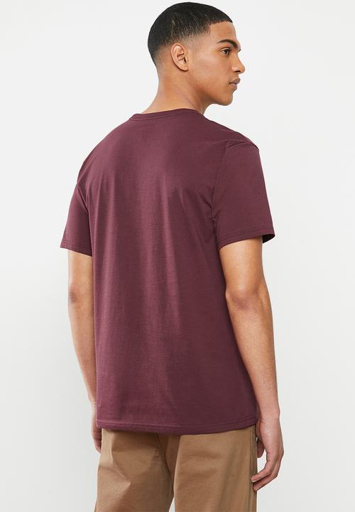 Vans - Left chest logo tee port royale - burgundy
