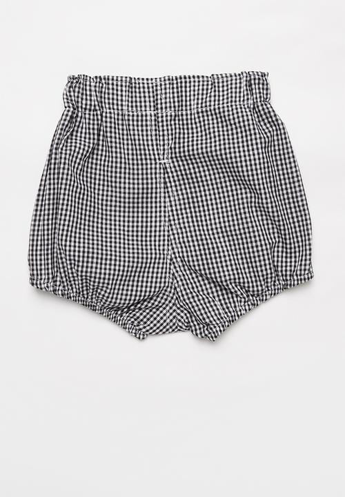 Pop Candy - Girls elastic waist shorts - black/white