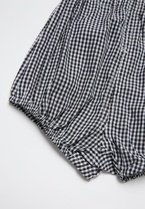 Pop Candy - Girls elastic waist shorts - black/white