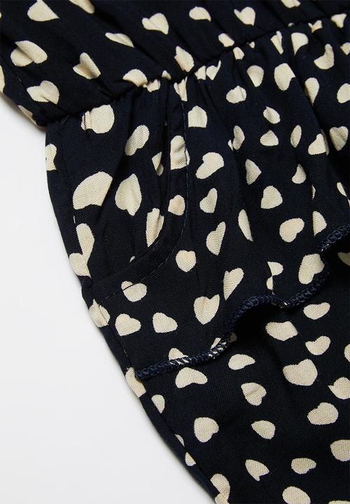 Pop Candy - Girls polka dot jumpsuit & headband set - black & white