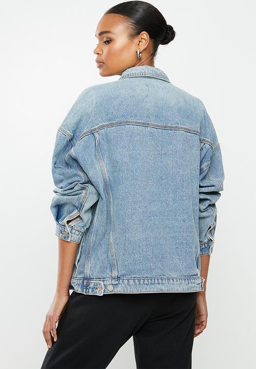 Missguided - Oversized 90s fit denim jacket co ord - blue