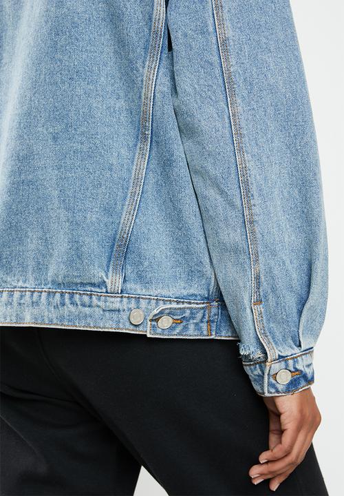 Missguided - Oversized 90s fit denim jacket co ord - blue