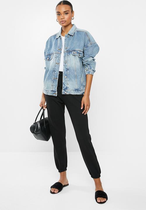 Missguided - Oversized 90s fit denim jacket co ord - blue