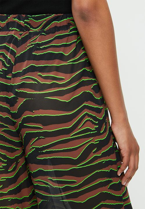 Missguided - Zebra neon detail chiffon trouser - multi