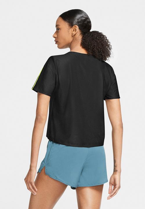 Nike - Nike women air short sleeve top - black volt