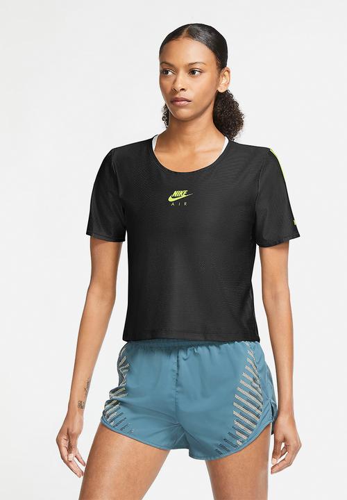 Nike - Nike women air short sleeve top - black volt