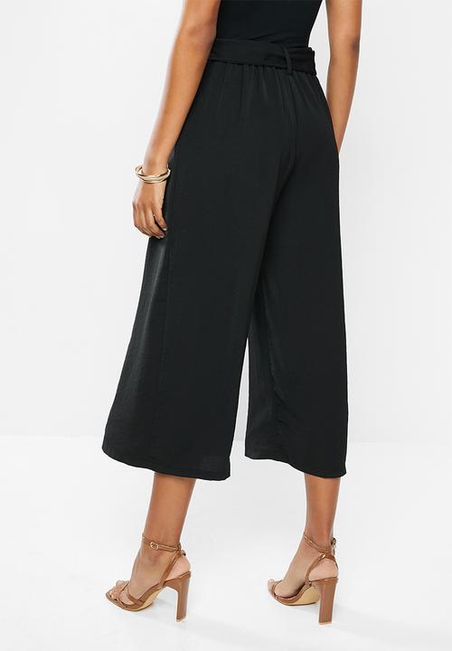 MILLA - Mock wrap pant - black