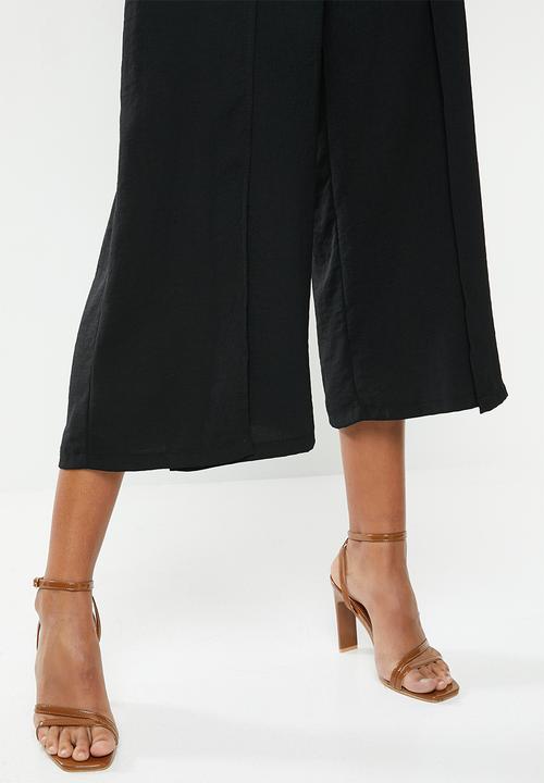 MILLA - Mock wrap pant - black