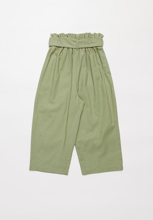 Superbalist - Paperbag waist culotte - khaki