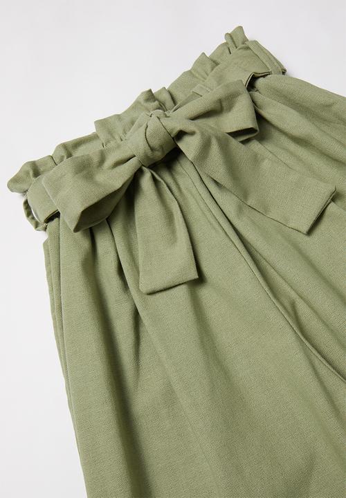 Superbalist - Paperbag waist culotte - khaki