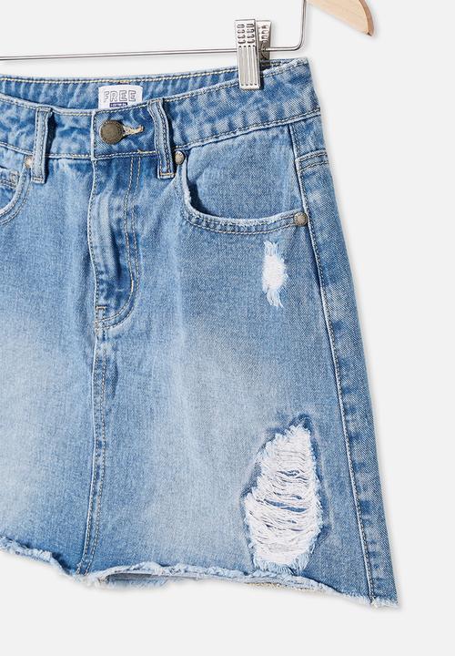 Free by Cotton On - Florence denim skirt - blue