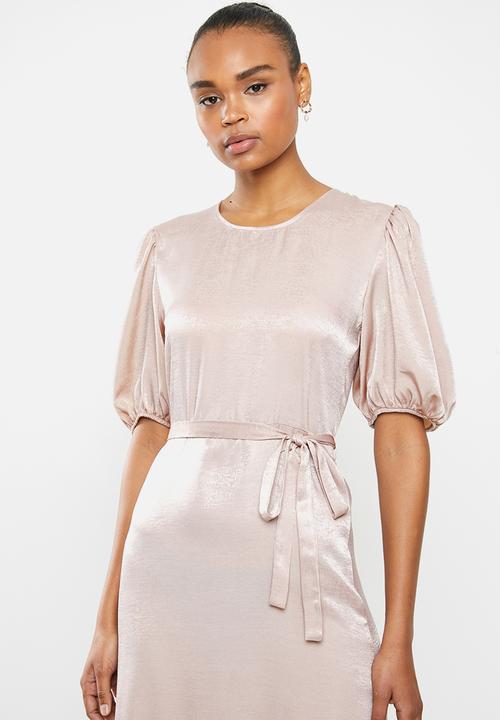 MILLA - Satin puff sleeve midi - mauve
