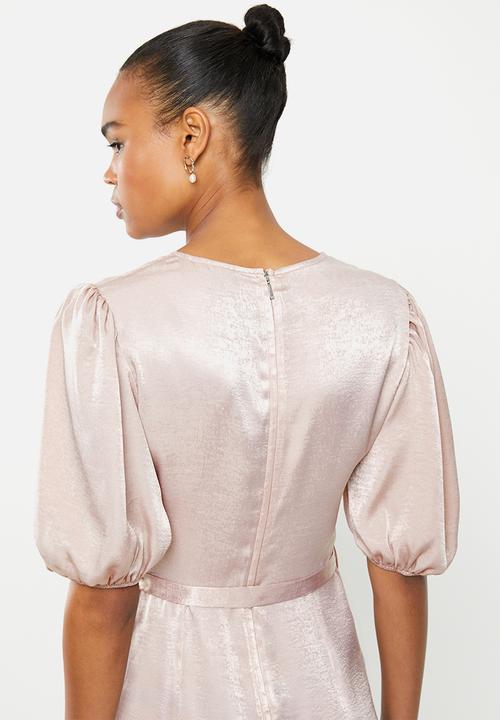 MILLA - Satin puff sleeve midi - mauve