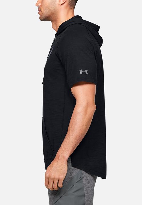 Under Armour - Project rock charged cotton short sleeve hoodie - black
