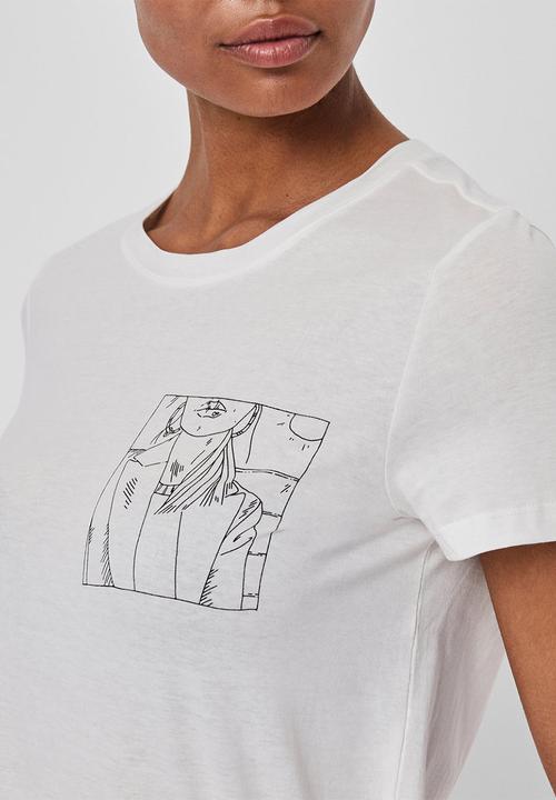 Vero Moda - Katherina Francis short sleeve T-shirt - snow white