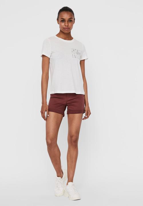 Vero Moda - Katherina Francis short sleeve T-shirt - snow white