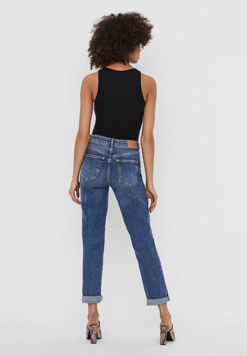 Vero Moda - Roma short sleeve rib halterneck top vip - black