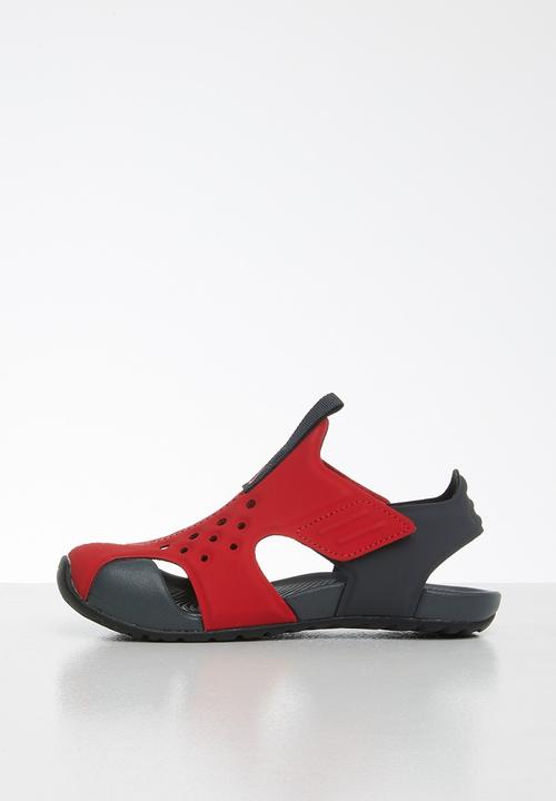 Nike - Boys' nike sunray protect 2 (td) sandal - red & black 