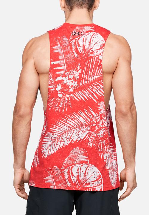 Under Armour - Project rock aloha camo tank - red