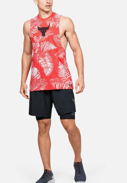 Under Armour - Project rock aloha camo tank - red