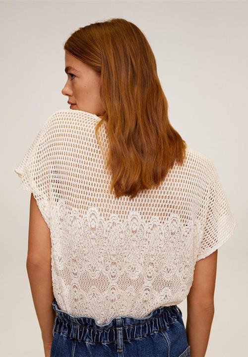 MANGO - T-shirt louise - light beige