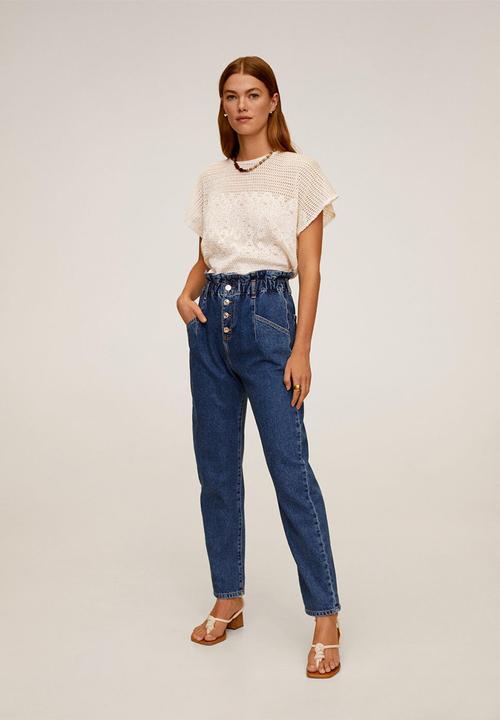 MANGO - T-shirt louise - light beige