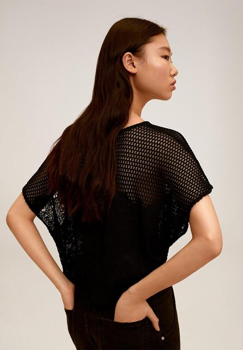 MANGO - T-shirt louise - black