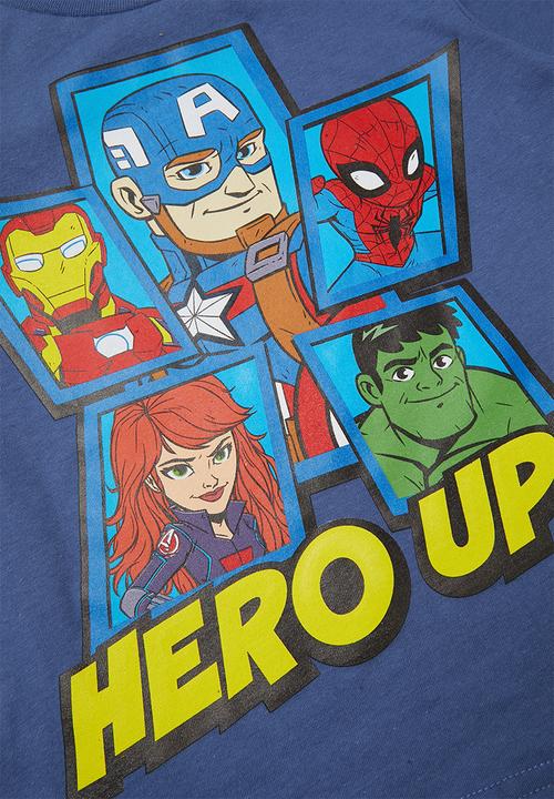 Pop Candy - Hero up! tee - blue & white