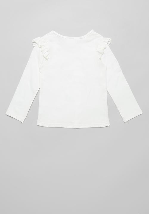 Pop Candy - Girls Frozen frill tee - white