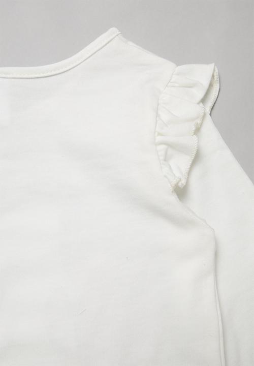 Pop Candy - Girls Frozen frill tee - white
