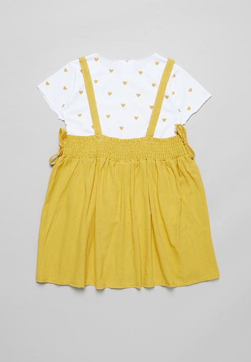 Pop Candy - Dress & tee set - yellow & white