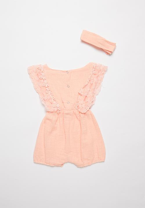 Pop Candy - Baby playsuit &  headband set - pink
