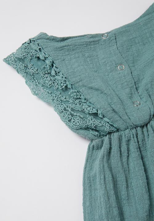 Pop Candy - Baby playsuit & headband set - sage