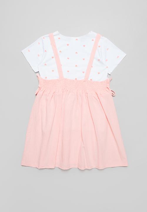 Pop Candy - Dress & tee set - pink & white
