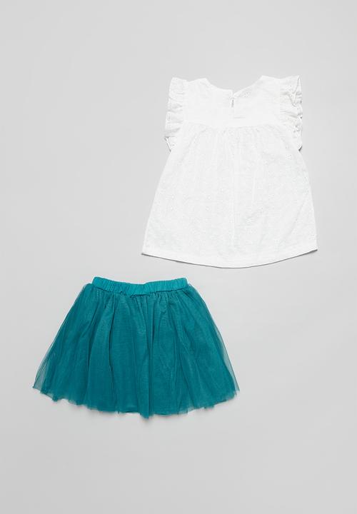 Pop Candy - Girls tutu & tee set - white & green