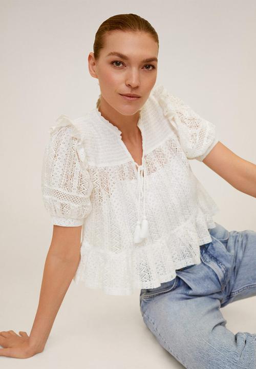 MANGO - T-shirt pasion - cream