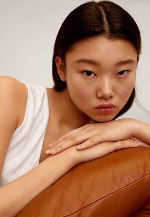 MANGO - Top rever6 - cream 