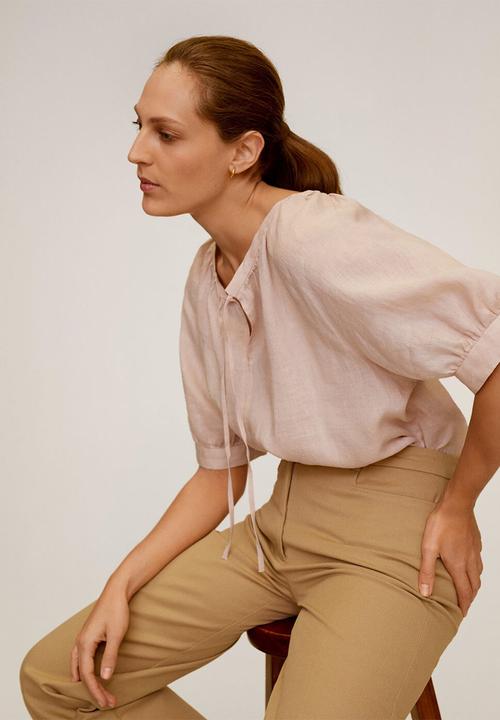 MANGO - Blouse santa - light pastel pink