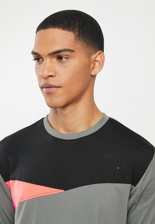 PUMA - Train color block short sleeve tee - grey 