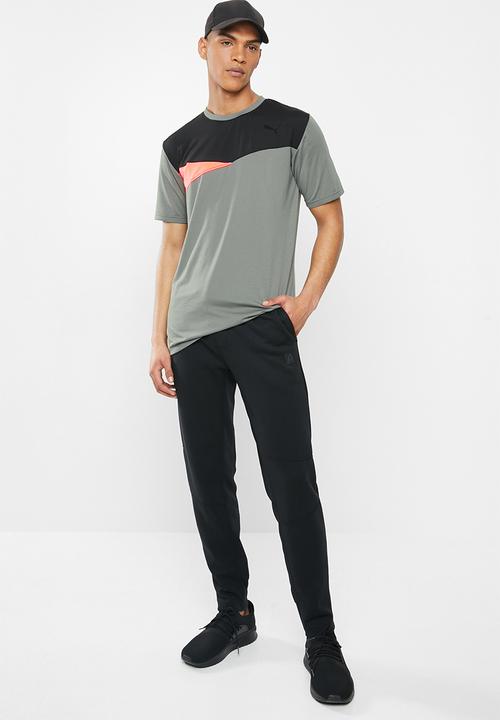 PUMA - Train color block short sleeve tee - grey 