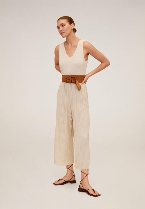 MANGO - Verdi jumpsuit- light beige