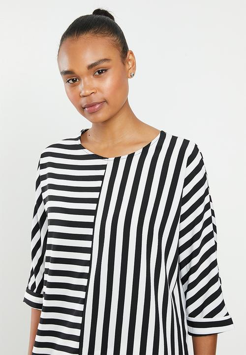 edit - Loose fit shell - black & white 